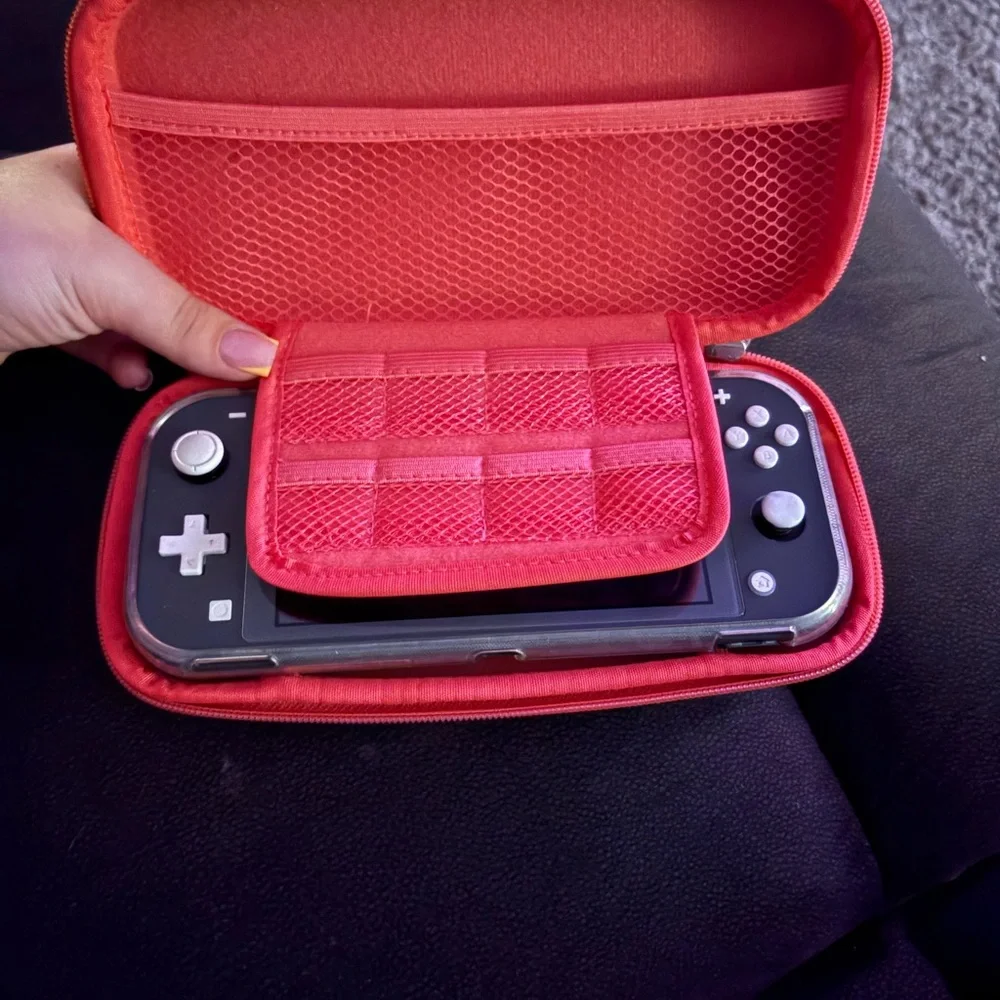 Nintendo Handheld Console with Red Case